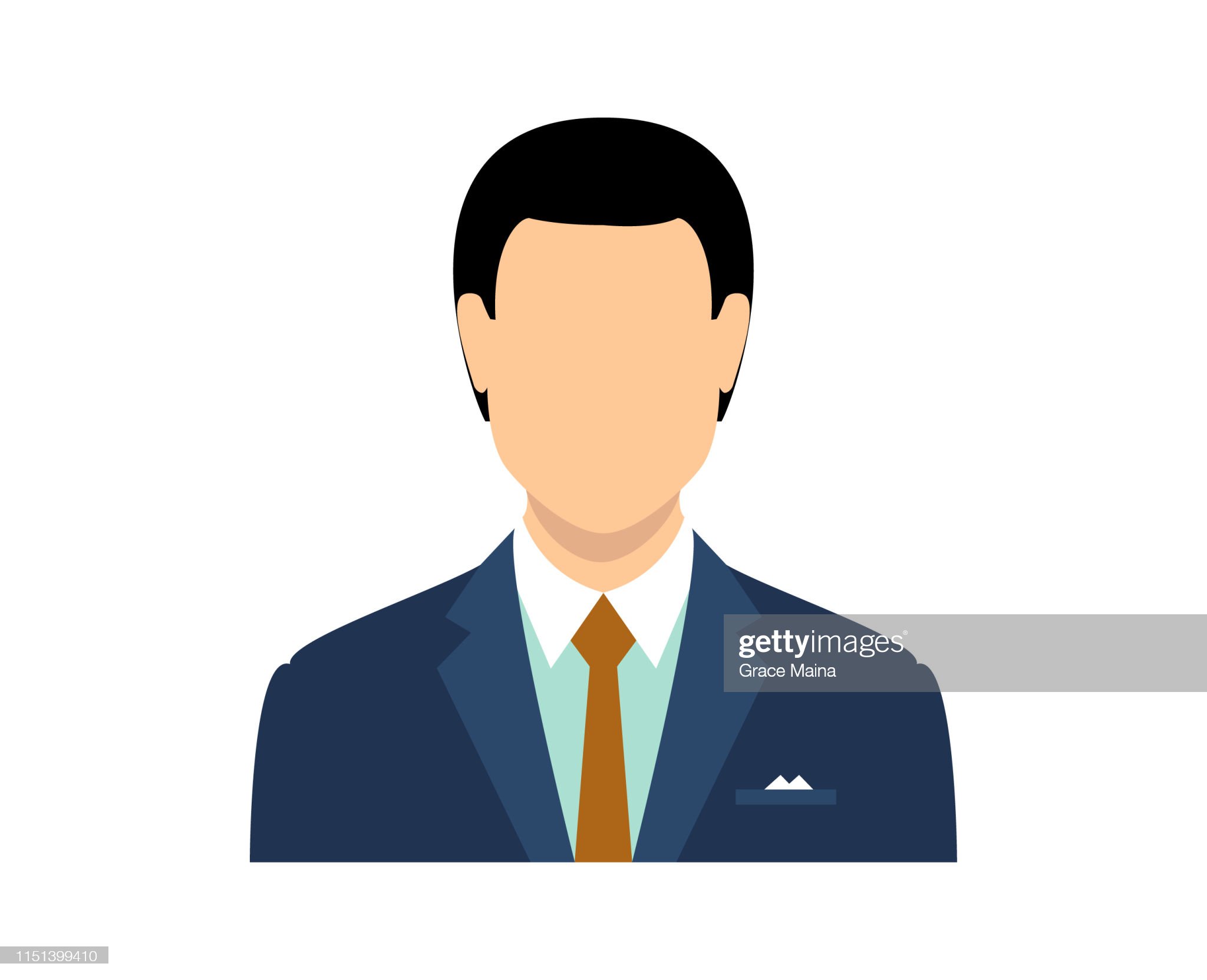Blank face avatar of a male subject vector illustration